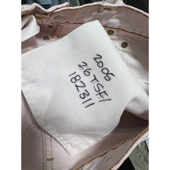 Re/Done x Levi’s Light Pink Distressed The Short Denim Shorts 26 - Picture 7 of 7